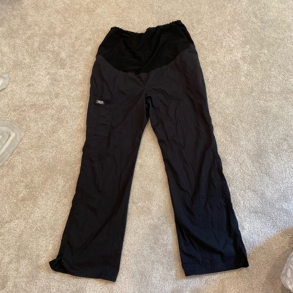 Maternity Scrub Pants - Cherokee Large Black